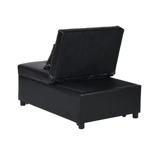 Folding Ottoman Sofa Bed BLACK