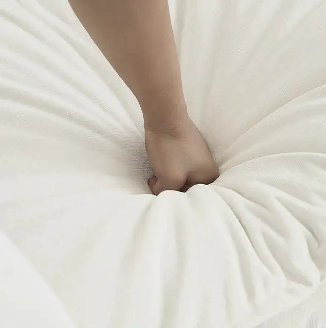 Modern Fabric Double Sofa With 4 Pillows