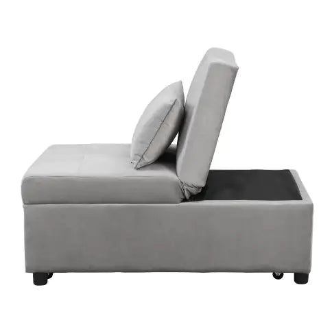 Folding Ottoman Sofa Bed Gray