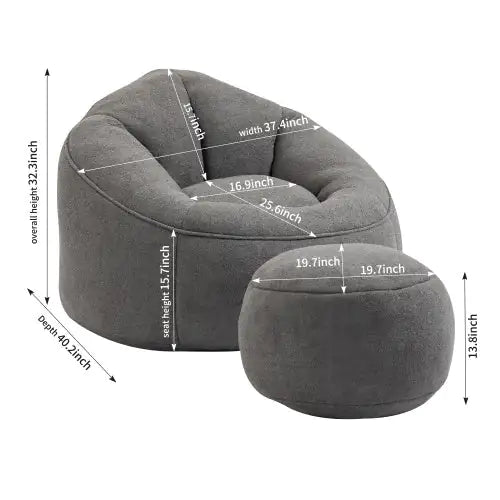 Bedding Bean Bag Sofa Chair High Pressure Foam Bean Bag Chair Material With Padded Foam Padding Compressed Bean Bag With Footrest