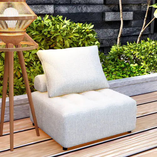 Outdoor Sectional Sofa, Aluminium Structure, Support Cushion And Back Cushion Cover - Removable, Fade Resistant, Including Waterproof Sofa Cover, Beige - Price - Based On A Single Piece