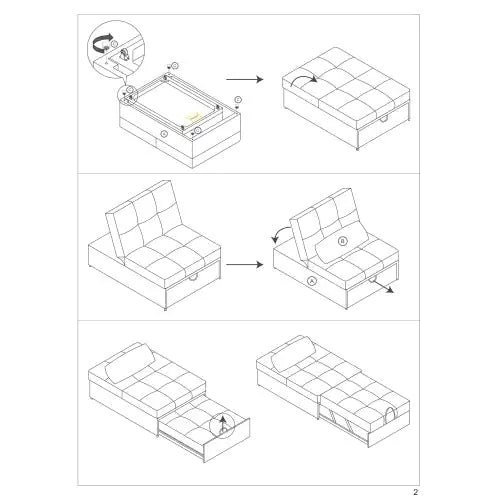 Contemporary Blue Gray Sleeper Sofa Chair Pillow Plush Tufted Seat 1pc Convertible Sofa Chair Sherpa Fabric Couch