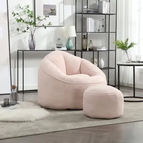 Bedding Bean Bag Sofa Chair High Pressure Foam Bean Bag Chair Material With Padded Foam Padding Compressed Bean Bag With Footrest