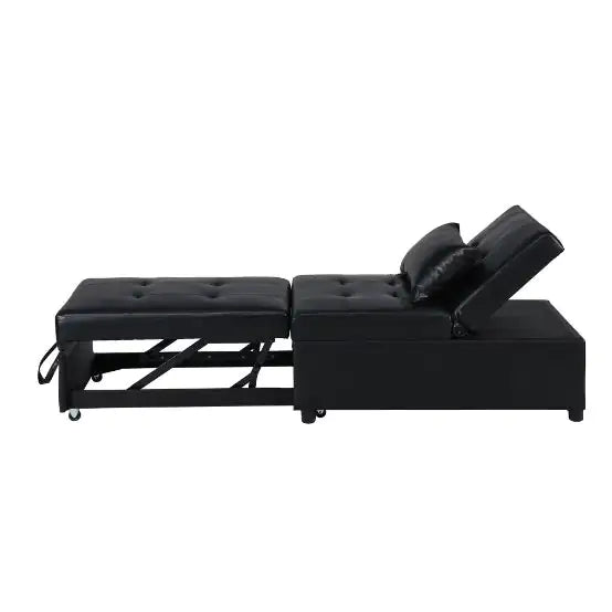Folding Ottoman Sofa Bed BLACK