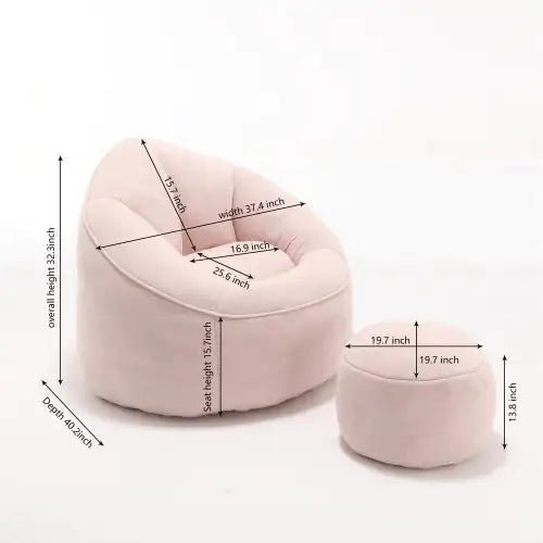 Bedding Bean Bag Sofa Chair High Pressure Foam Bean Bag Chair Material With Padded Foam Padding Compressed Bean Bag With Footrest