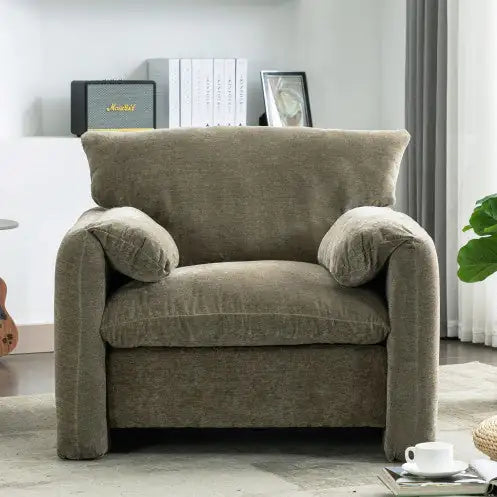Modern Style Chenille Oversized Armchair Accent Chair Single Sofa Lounge Chair 38.6'' W For Living Room