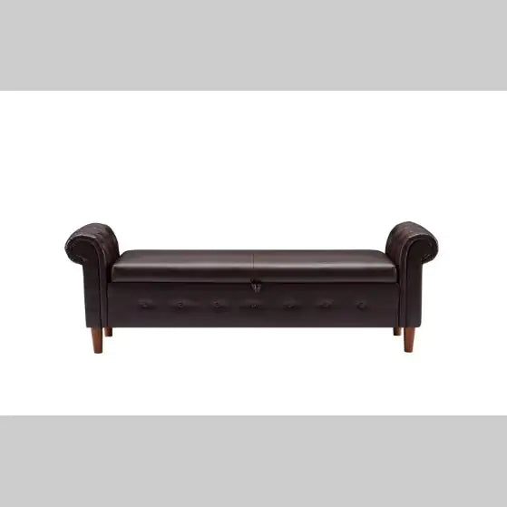 Brown Multifunctional Storage Rectangular Sofa Stool