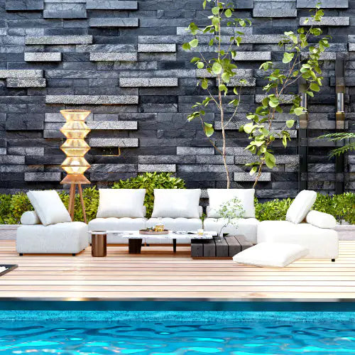 Outdoor Sectional Sofa, Aluminium Structure, Support Cushion And Back Cushion Cover - Removable, Fade Resistant, Including Waterproof Sofa Cover, Beige - Price - Based On A Single Piece