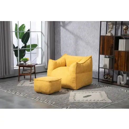 COOLMORE Bean Bag Chair Lazy Sofa Footstool Durable Comfort Lounger High Back Bean Bag Chair Couch For Adults And Kids, Indoor  Outdoor