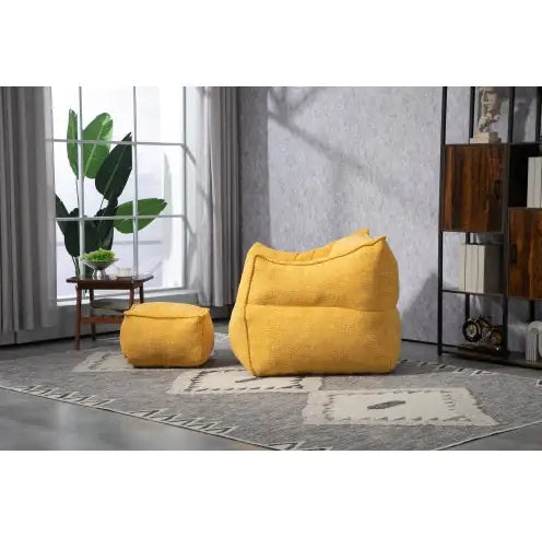 COOLMORE Bean Bag Chair Lazy Sofa Footstool Durable Comfort Lounger High Back Bean Bag Chair Couch For Adults And Kids, Indoor  Outdoor