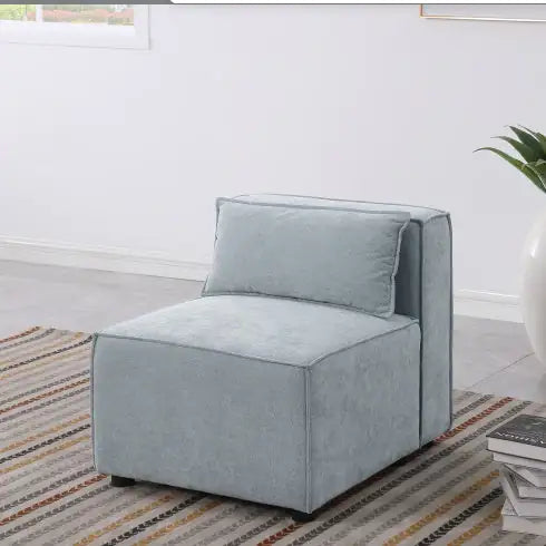 Modular Sofa Grayish Blue Chenille Fabric, Simple And Grand, The Seat And Back Is Very Soft. This Is Also A KNOCK DOWN Sofa