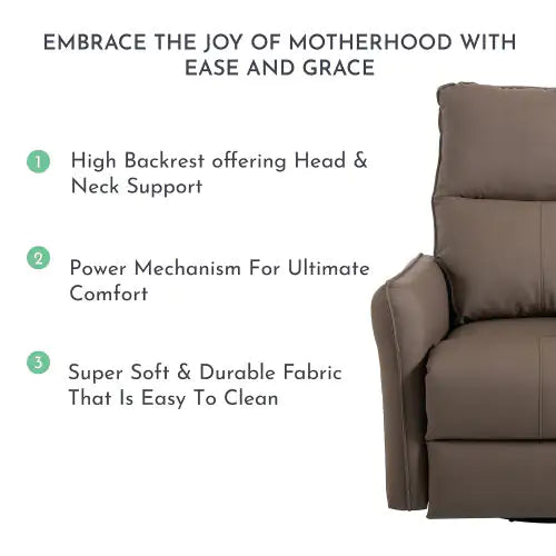 Electric Gliding Recliner Sofa With USB Port