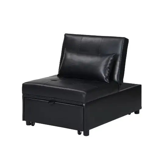 Folding Ottoman Sofa Bed BLACK