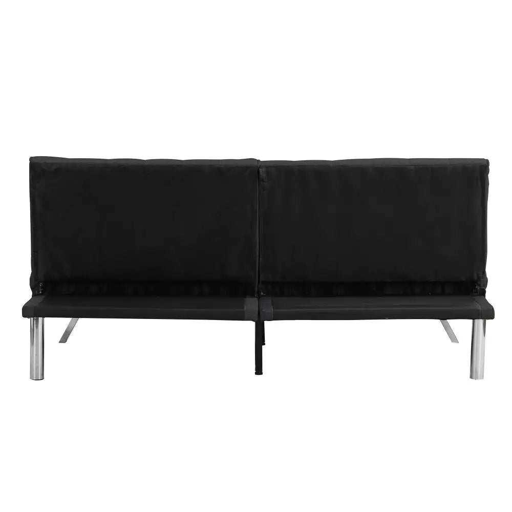 WOOD FRAME, STAINLESS LEG, FUTON, SOFA BED BLACK
