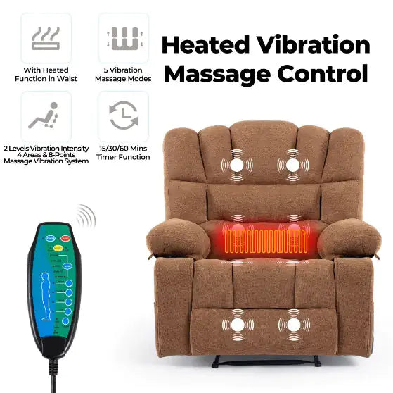 Manual Chaise Longue Sofa With Massage And Heating Function