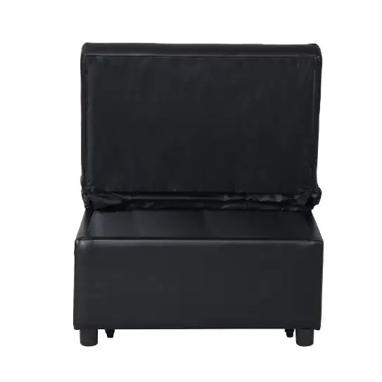 Folding Ottoman Sofa Bed BLACK