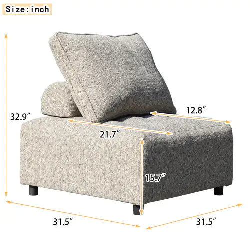 Outdoor Modular Sofa Aluminium Structure Support Cushion And Cushion Cover Detachable Fade Resistant Sofa Cover Included Light Brown - Price - Based On A Single Piece - 2 Pcs