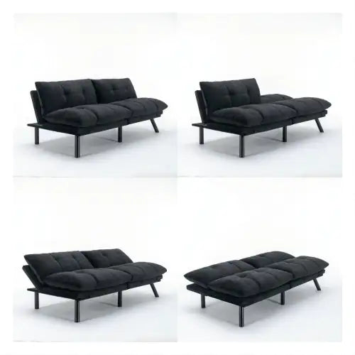 Black Convertible Folding Modern Sofa Bed