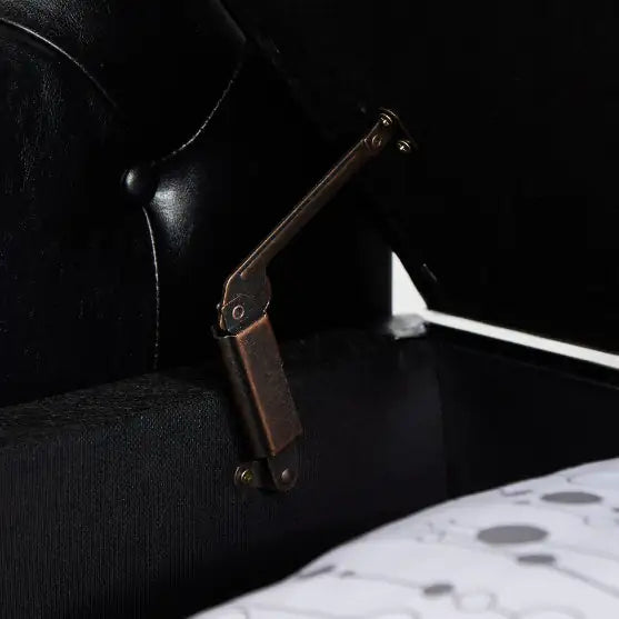 Black Multifunctional Storage Rectangular Sofa Stool