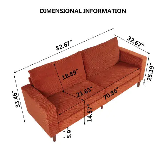 Orange For Domestic Linen Sofa Seats