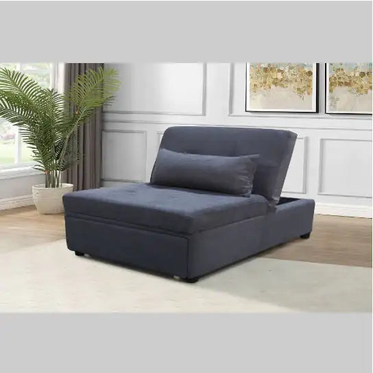 Folding Ottoman Sofa Bed BLACK
