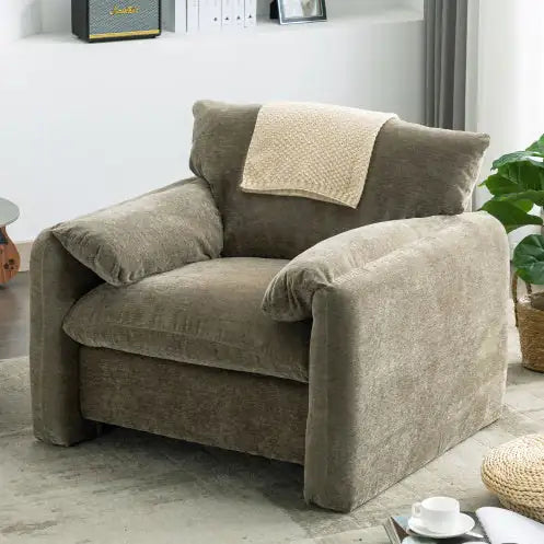 Modern Style Chenille Oversized Armchair Accent Chair Single Sofa Lounge Chair 38.6'' W For Living Room