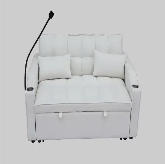 Modern Velvet Double Sofa Bed With Pull-out Bed 3-in-1 Convertible Sofa Bed