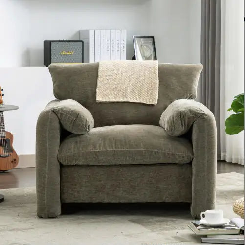 Modern Style Chenille Oversized Armchair Accent Chair Single Sofa Lounge Chair 38.6'' W For Living Room