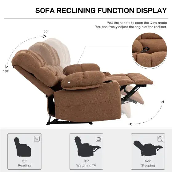 Manual Chaise Longue Sofa With Massage And Heating Function