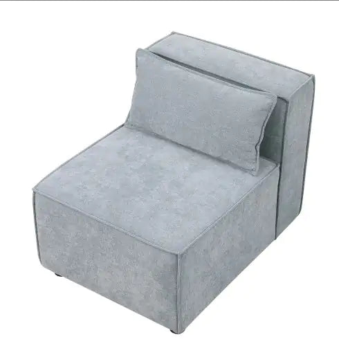 Modular Sofa Grayish Blue Chenille Fabric, Simple And Grand, The Seat And Back Is Very Soft. This Is Also A KNOCK DOWN Sofa